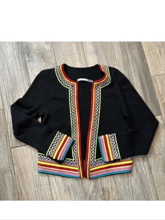 alice + oliva embroidered open front jacket Size XS - Picture 7 of 15